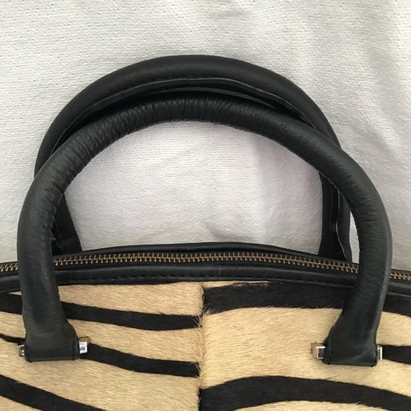 ADOLPHO Dominguez Calf Hair Handbag with Zebra Print - Picture 6 of 11